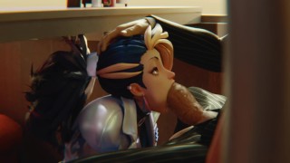 KDA阿卡丽深喉口交，吸爆肉棒射不停！